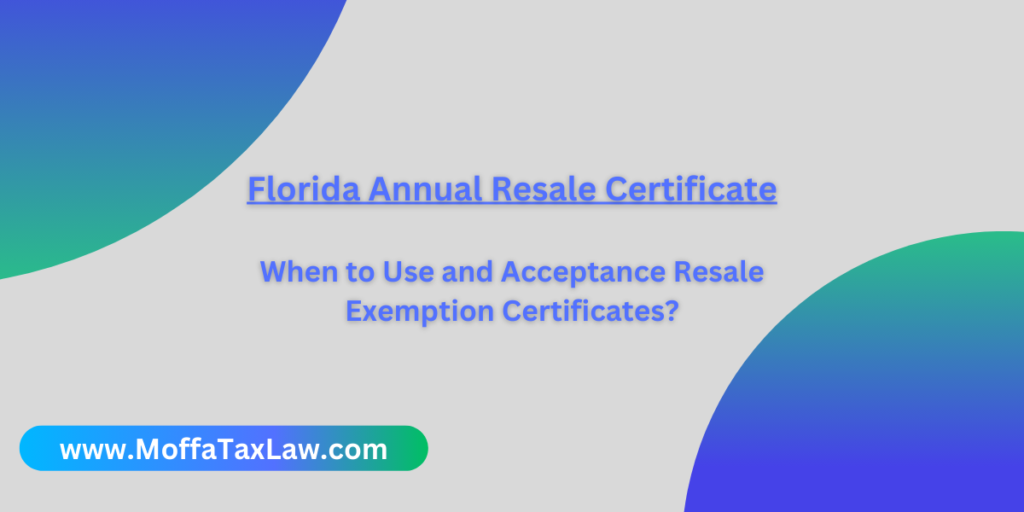 Florida Annual Resale Exemption Certificate Florida Department of Revenue