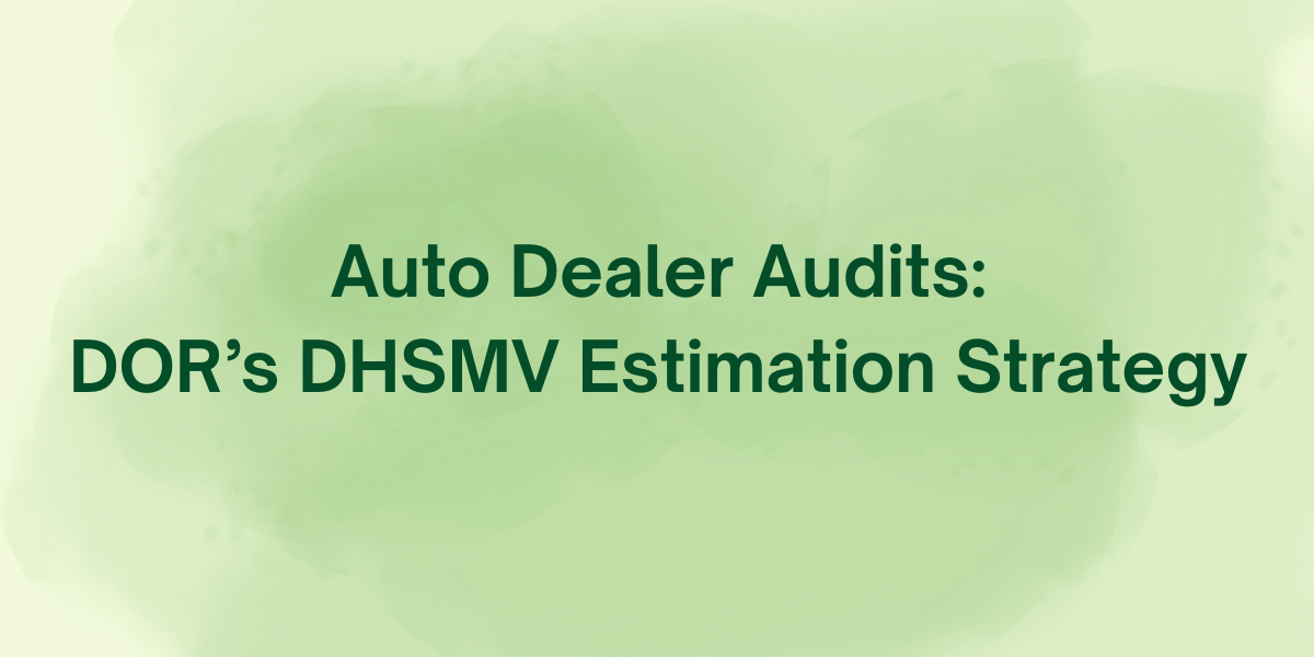 Sales Tax Audits Using DHSMV DMV Information