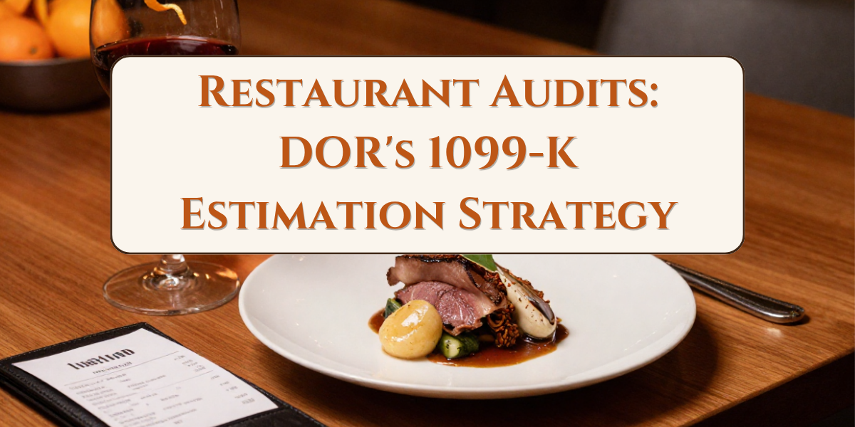 1099-K reporting for restaurants and Florida Department of Revenue sales tax audits involving tips, gratuities, service charges, and audit defense strategi