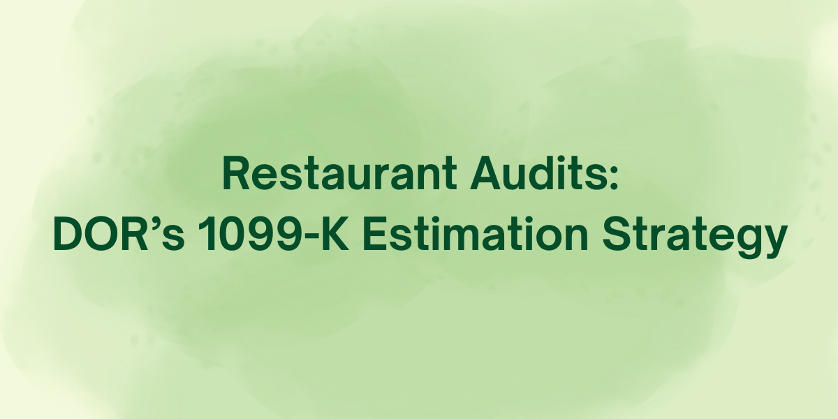1099K Restaurant Sales Tax Audits Department of Revenue Audit Defense