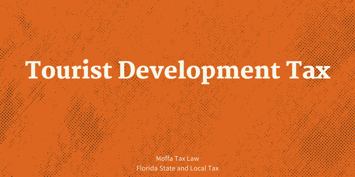 Florida condo rental property near beach, subject to local tourism tax