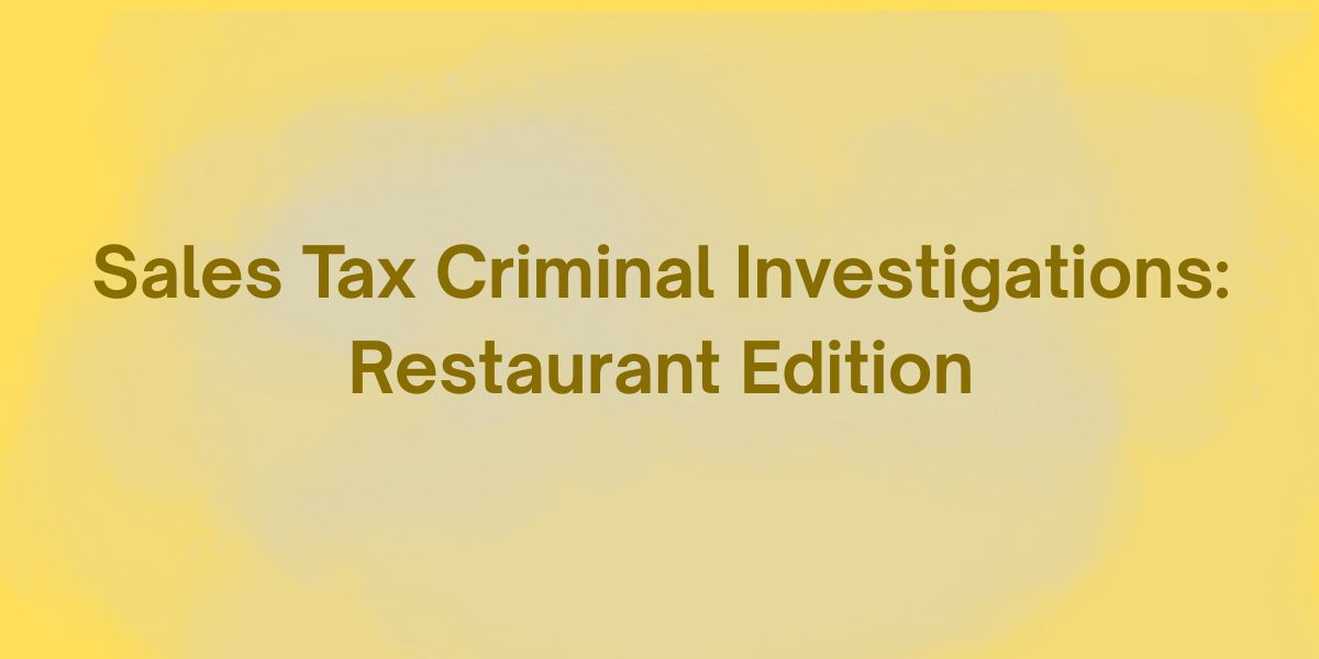 Florida restaurant under investigation by the Florida Department of Revenue for unpaid sales tax