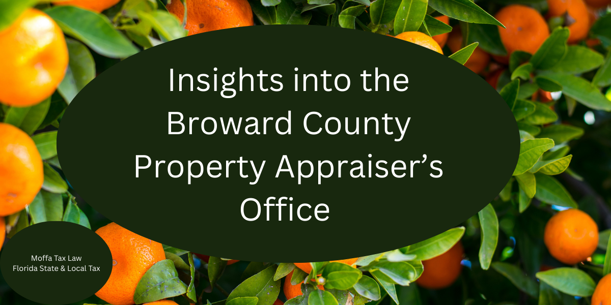 Florida Bar CLE featuring Broward County Property Appraiser and General Counsel and Jeanette Moffa