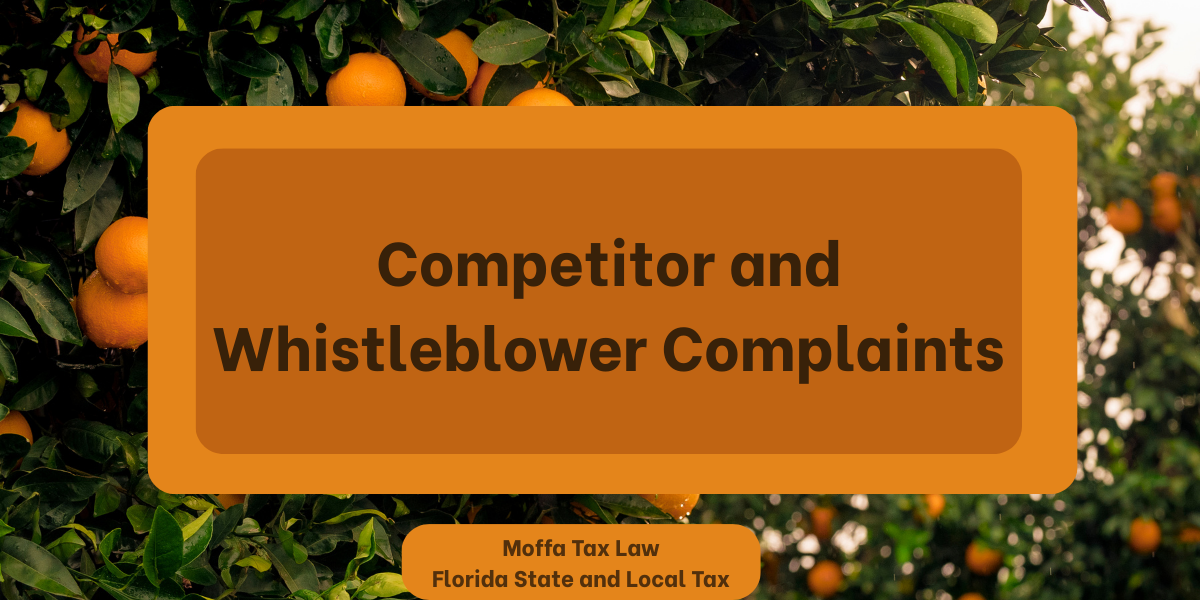 Illustration of whistleblower reporting Florida tax violations