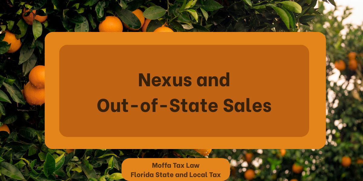 Map showing Florida connected to other states with sales tax icons