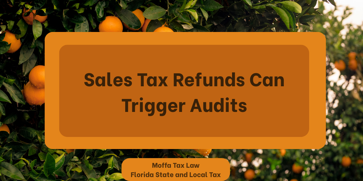 Audit concept illustration showing sales tax refund alert