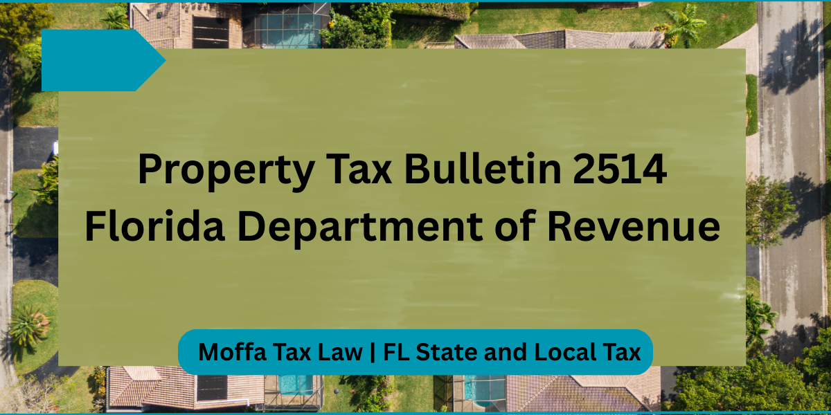 Florida DOR bulletin on property tax exemption for Gold Seal child care facilities
