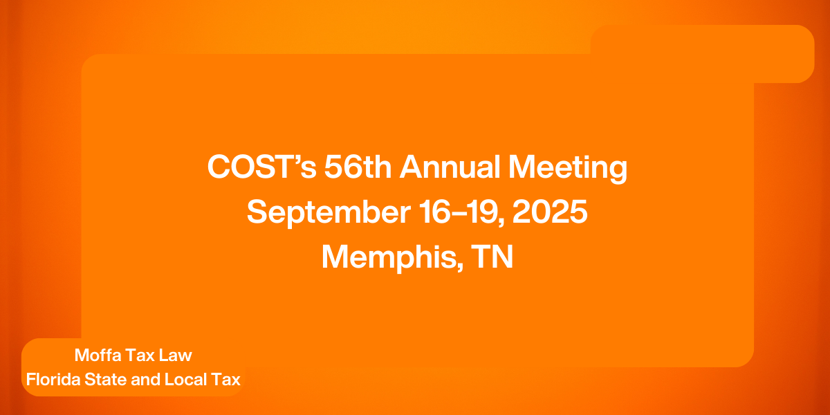 Council on State Taxation 56th Annual Meeting in Memphis, Tennessee, September 2025