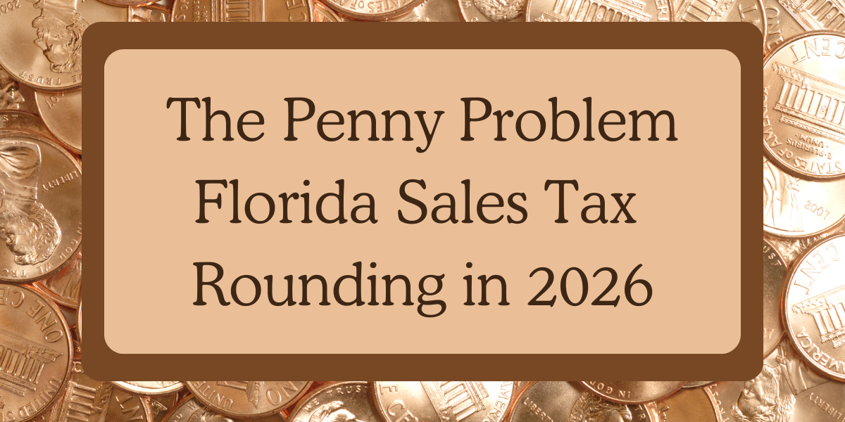 Point of sale terminal displaying rounded cash total due to missing pennies