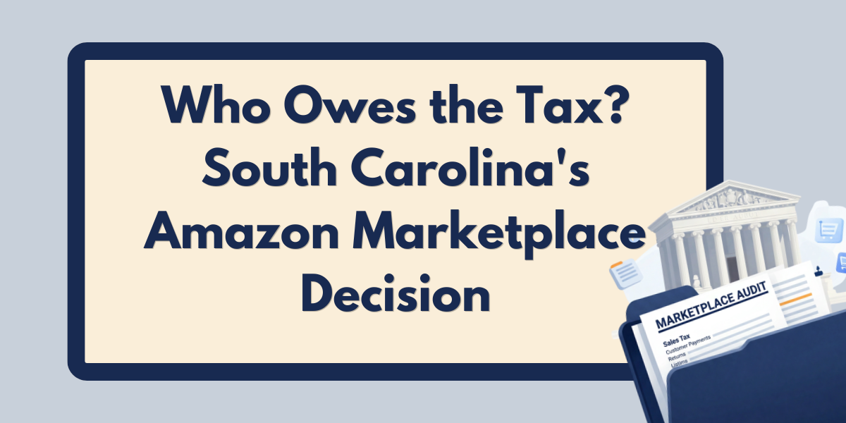 Comparison of marketplace facilitator tax rules showing platform control over transactions under Florida Chapter 212 and South Carolina law